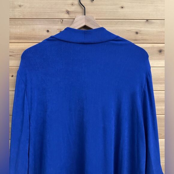 Chicos Travelers Size 3/XL Cobalt Blue Open Front Anti Wrinkle Cardigan - Picture 8 of 11